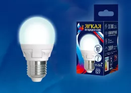Uniel LED-G45 7W/NW/E27/FR PLP01WH картон Лампочка светодиодная 