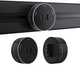 Трековая розетка Am-track-sockets 380011TS/USBx2 Black купить в Москве