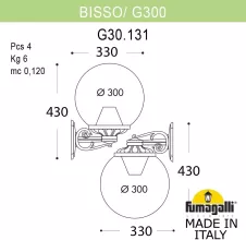 Fumagalli G30.131.000.BXF1R Настенный фонарь уличный 