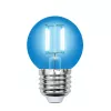 Лампочка светодиодная  LED-G45-5W/BLUE/E27 GLA02BL картон - фото (миниатюра)