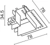 Соединитель угловой Magnetic track system Radity TRA084CL-12W - фото схема (миниатюра)